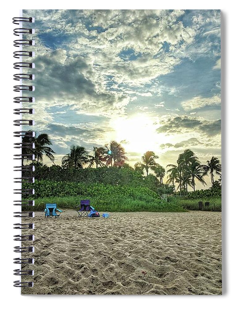 Sun Spiral Notebook featuring the photograph Sun and Sand by Portia Olaughlin