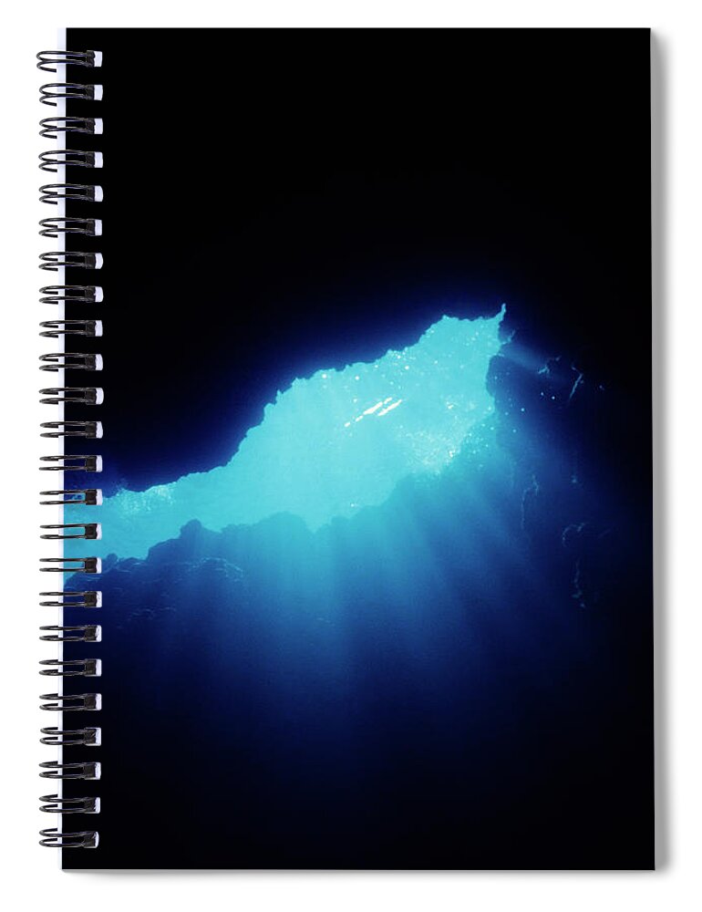 Underwater Spiral Notebook featuring the photograph Sunburst In Cave by Tammy616