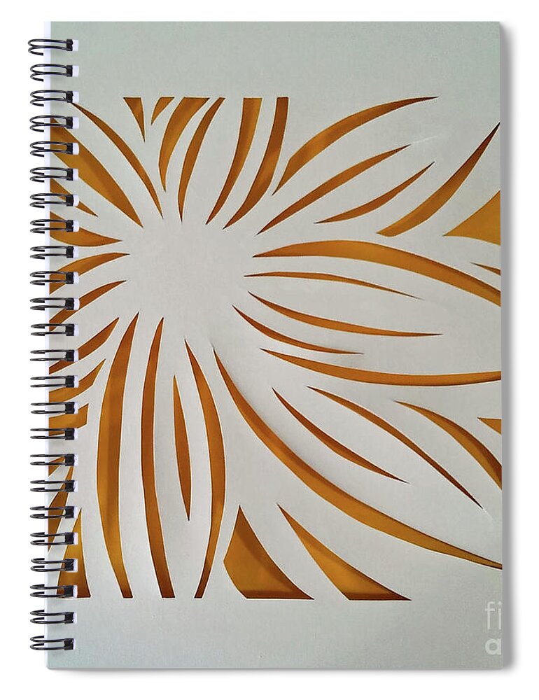 Flower Spiral Notebook featuring the mixed media Sunburst Petals by Phyllis Howard