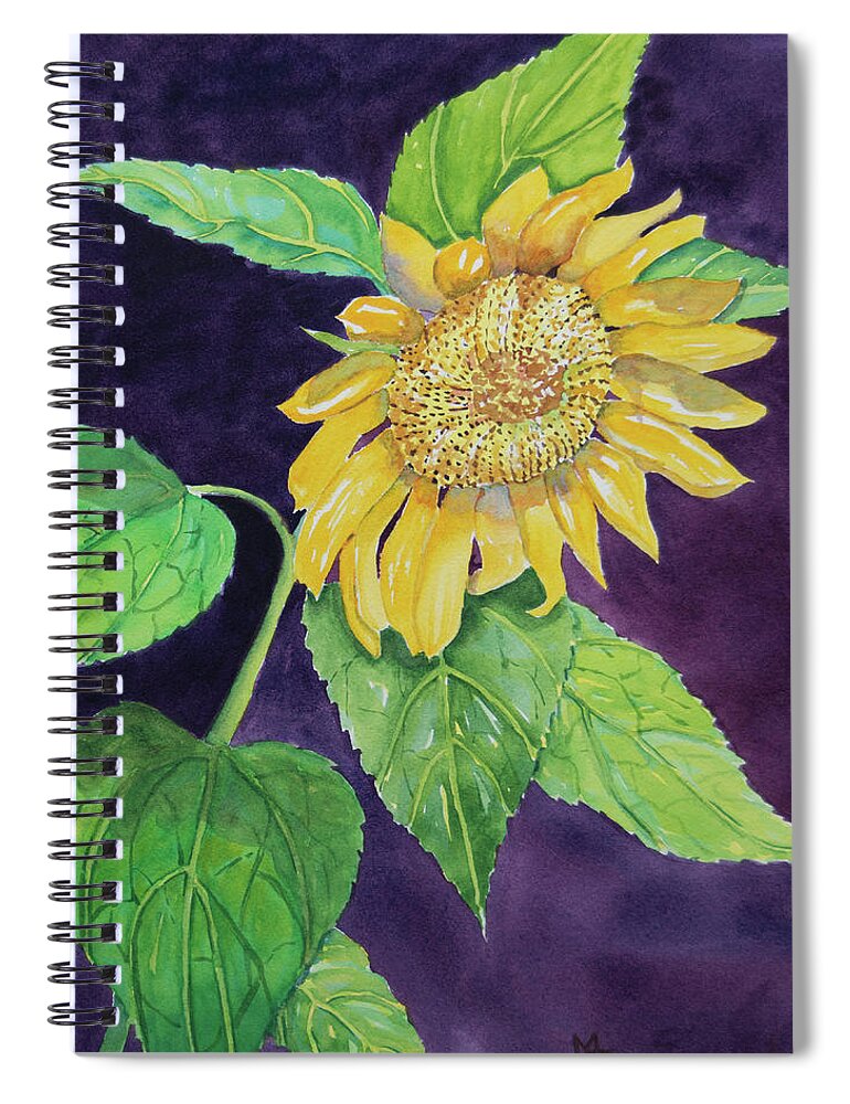 Sunflower Spiral Notebook featuring the painting Sunflower Surprise by Margaret Zabor