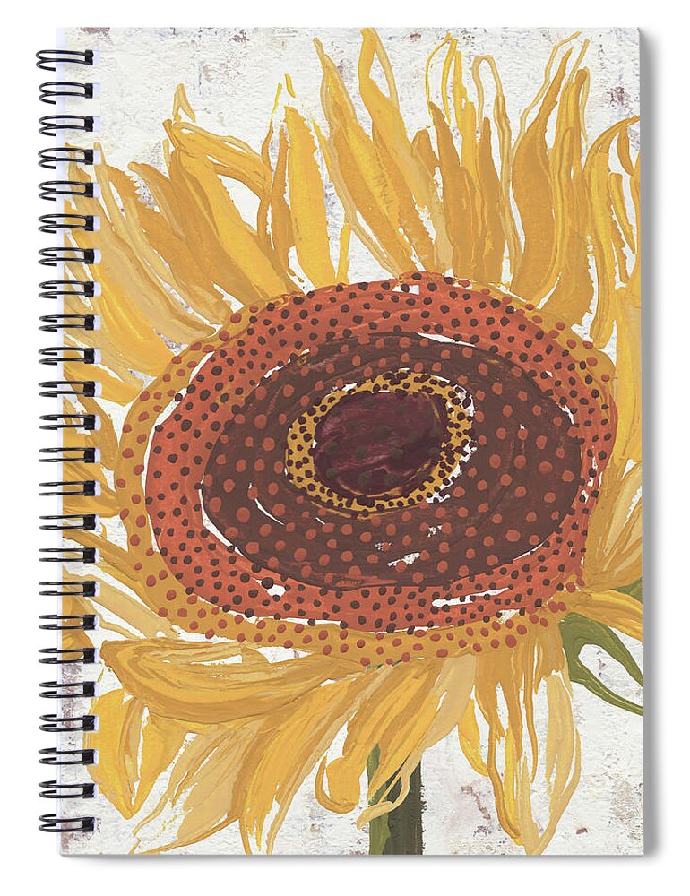 Sunflower Spiral Notebook featuring the painting Sunflower V by Nikita Coulombe