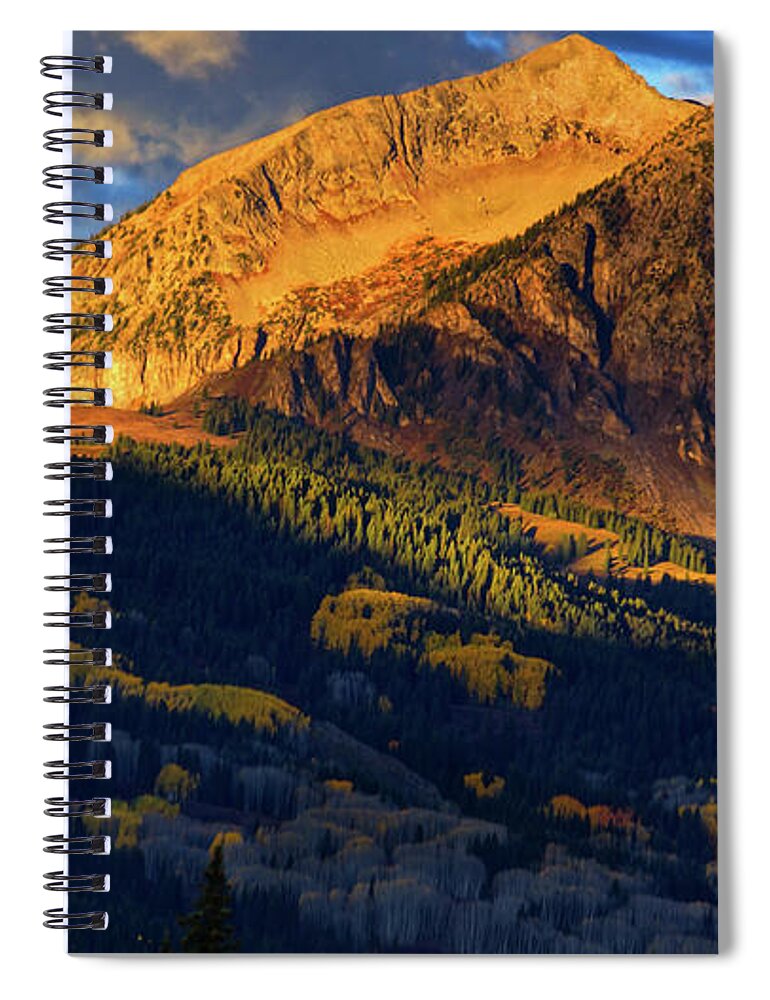 America Spiral Notebook featuring the photograph Sunlight Along The Mountain by John De Bord