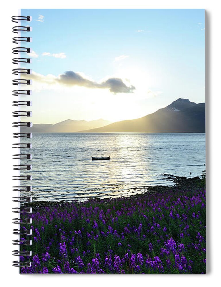 Scenics Spiral Notebook featuring the photograph Sunny Day In Balsfjord by John Hemmingsen