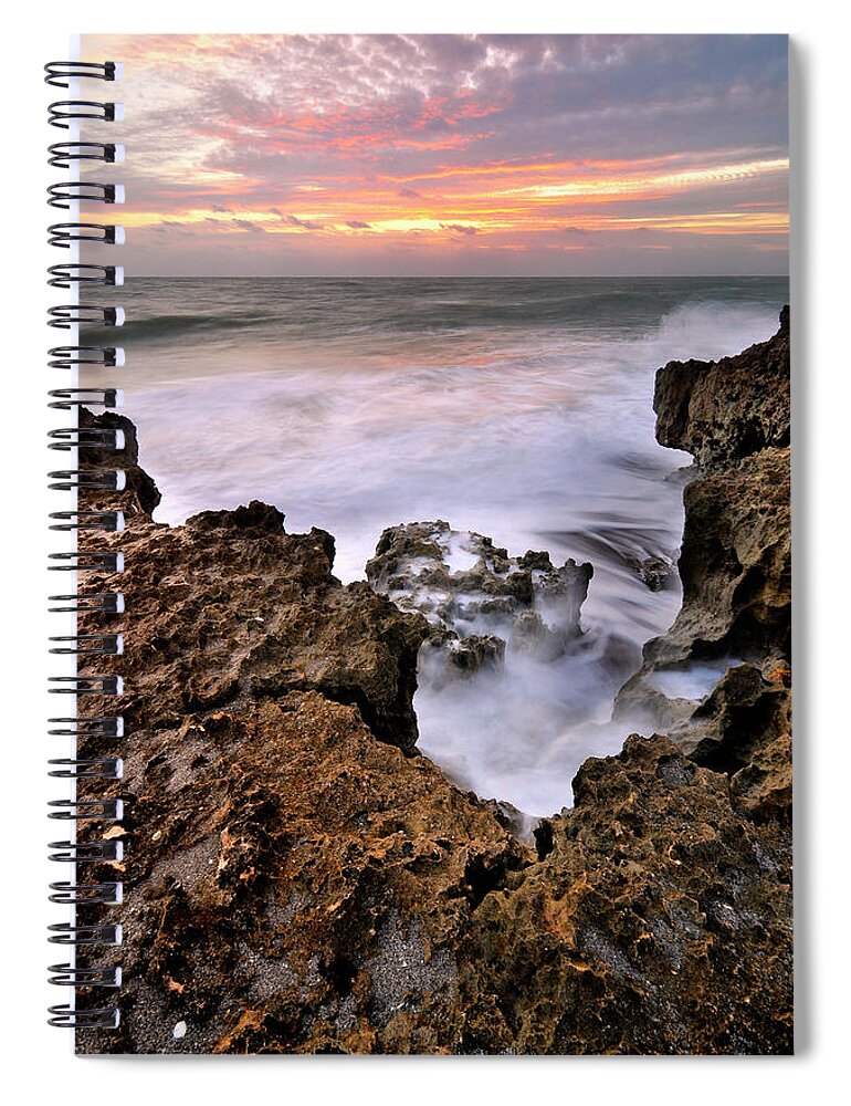 Scenics Spiral Notebook featuring the photograph Sunrise In Blowing Rock Preserve by Shobeir Ansari