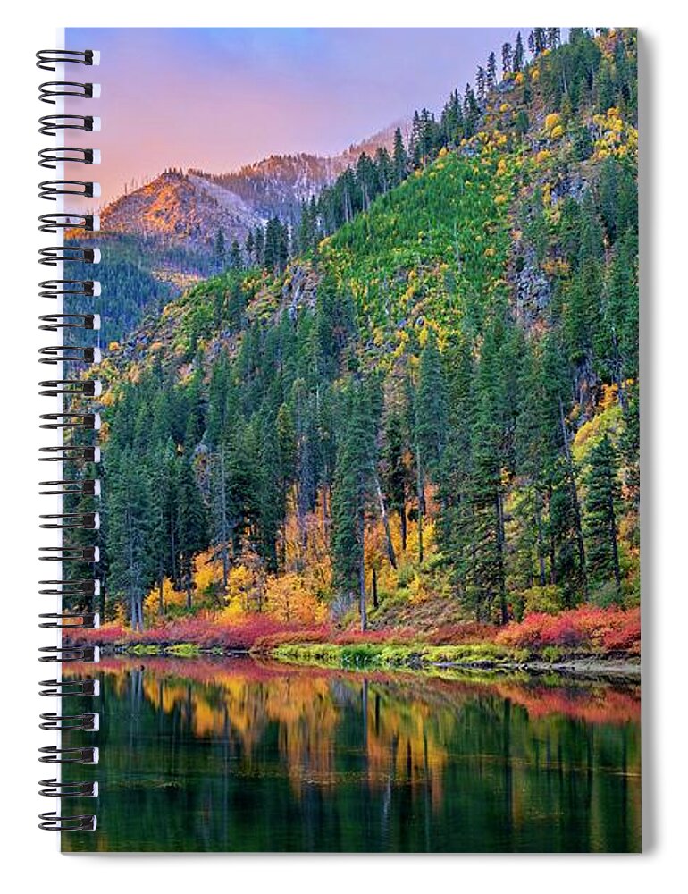 Sunrise In The Canyon Spiral Notebook featuring the photograph Sunrise in the canyon by Lynn Hopwood