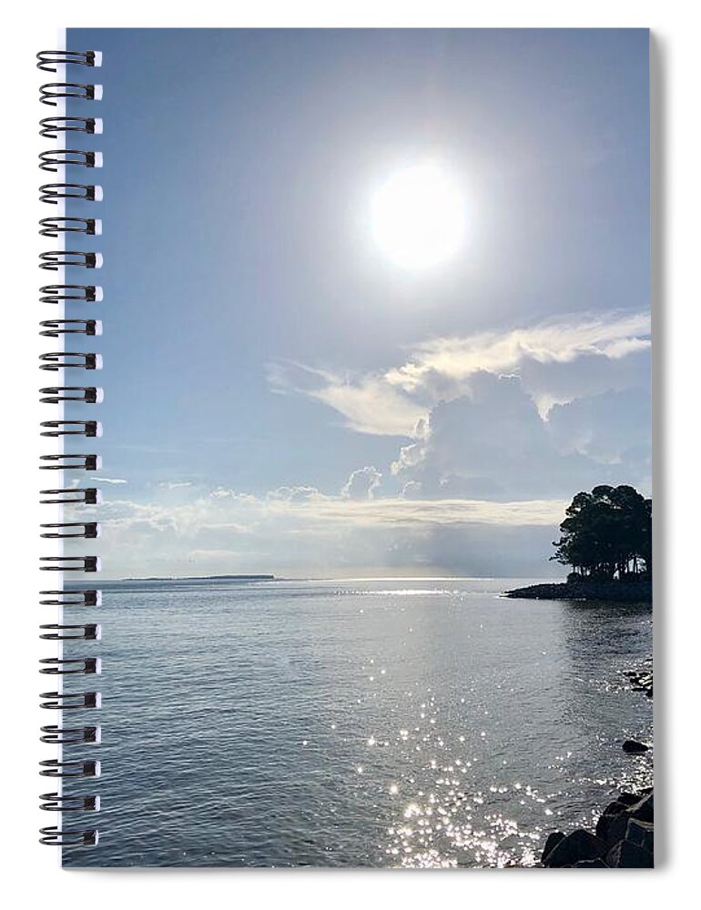 Sunrise Spiral Notebook featuring the photograph Sunrise Over Port Royal Sound at Dolphin Head by Dennis Schmidt