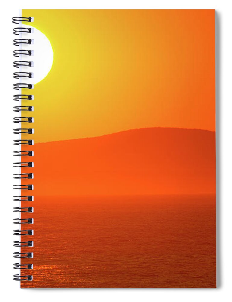 Tranquility Spiral Notebook featuring the photograph Sunrise Over The Ocean. Sleaford Bay by John White Photos