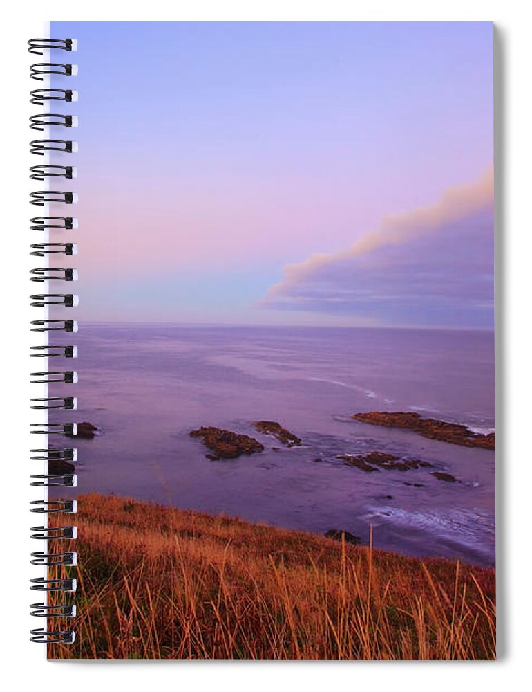Dawn Spiral Notebook featuring the photograph Sunrise Over Yaquina Head by Craig Tuttle / Design Pics