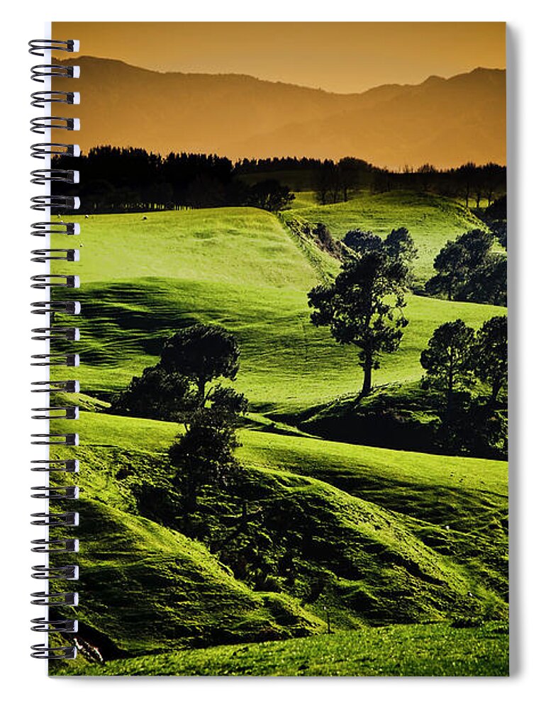 Scenics Spiral Notebook featuring the photograph Sunrise - The Shire by Ian Brodie Photo