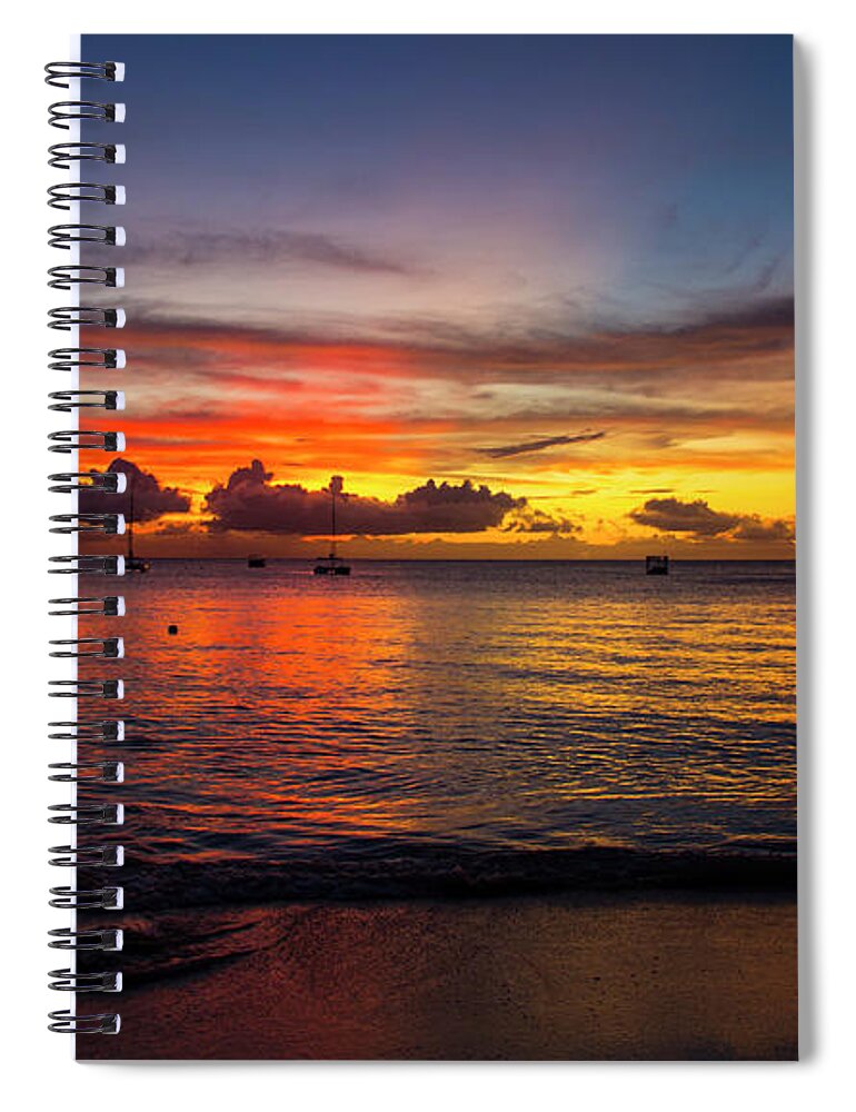 Barbados Spiral Notebook featuring the photograph Sunset 4 No Filter by Stuart Manning