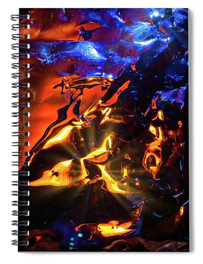 Abstract Spiral Notebook featuring the digital art Sunset and Moonrise Fauna by Liquid Eye