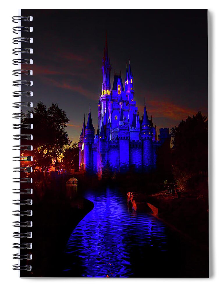 Cinderella Castle Spiral Notebook featuring the photograph Sunset at Cinderella Castle by Mark Andrew Thomas