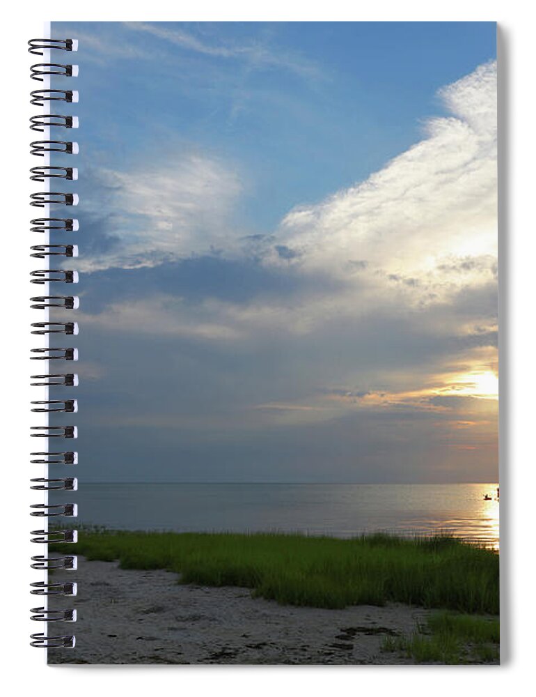 Sunset Spiral Notebook featuring the photograph Sunset at Rock Harbor Beach by Doolittle Photography and Art