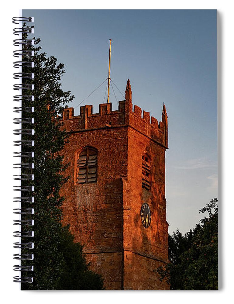 Oxfordshire Spiral Notebook featuring the photograph Sunset Church by Mark Hunter