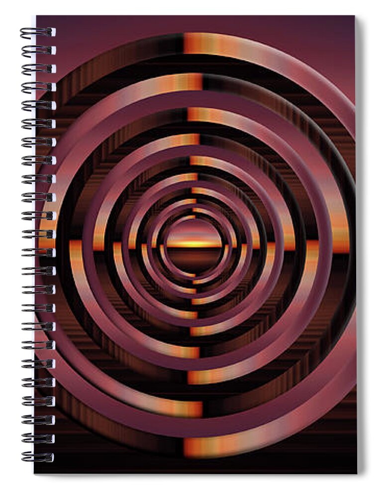 View Spiral Notebook featuring the digital art Sunset Circles by Pelo Blanco Photo