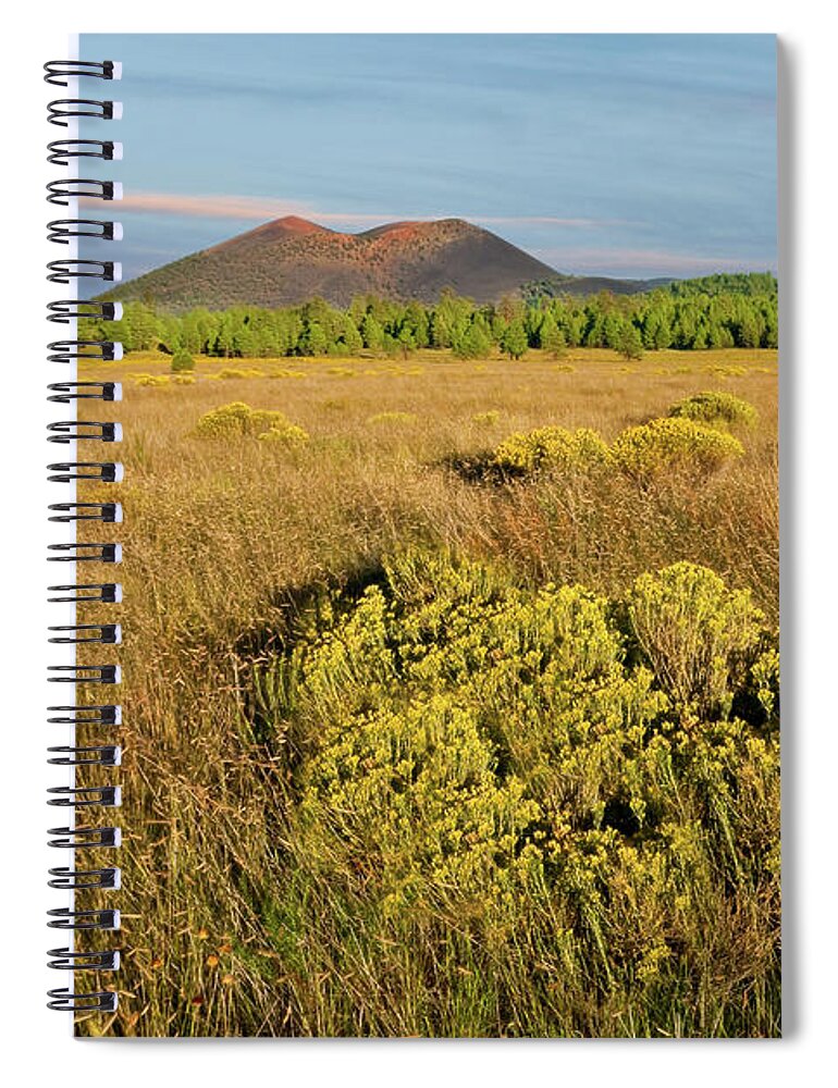 Arizona Spiral Notebook featuring the photograph Sunset Crater and Bonito Park by Jeff Goulden