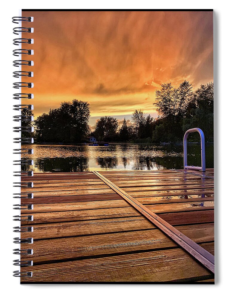 Sunset Spiral Notebook featuring the photograph Sunset Embers by Jill Love