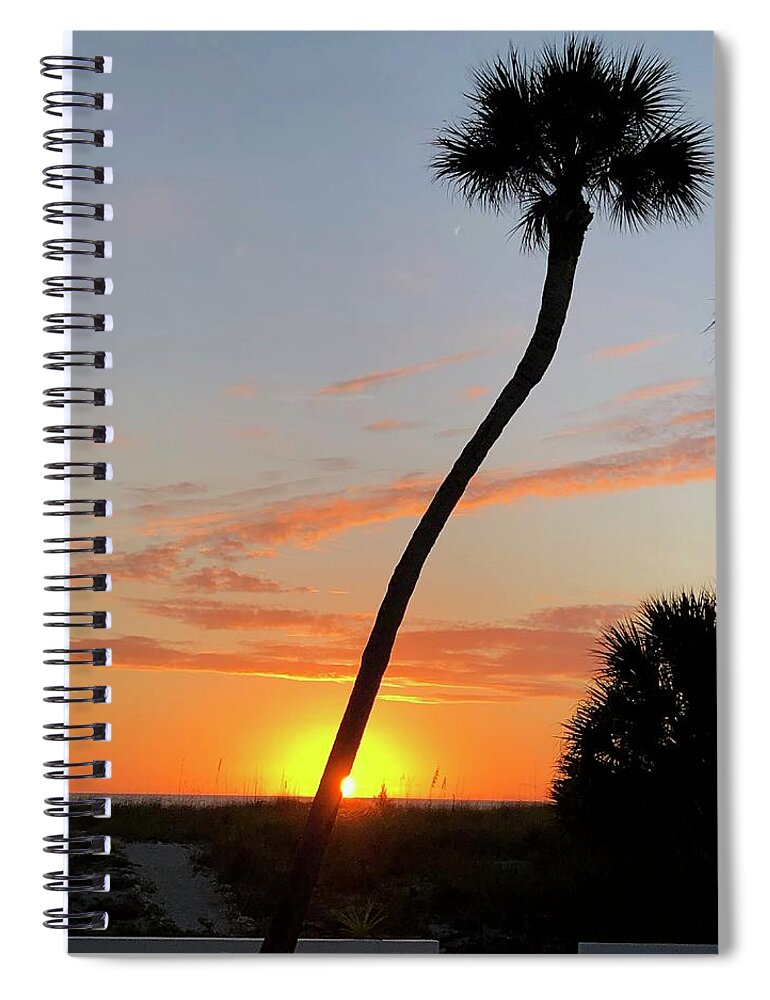 Palm Spiral Notebook featuring the photograph Sunset in Venice by David Bader