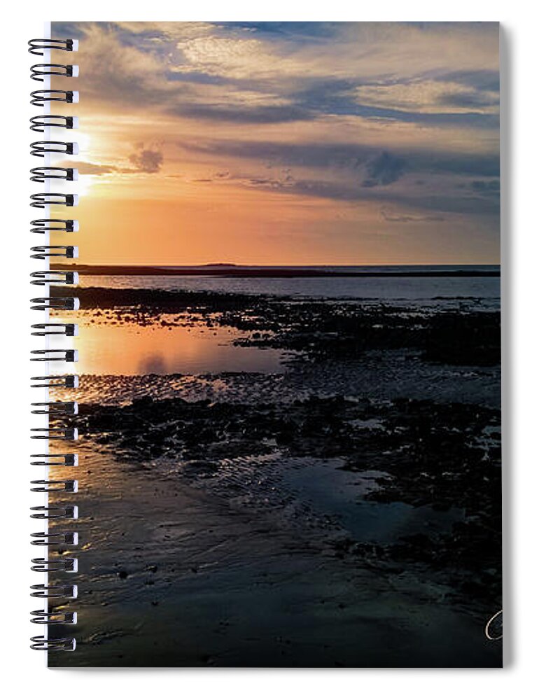 Sunset Spiral Notebook featuring the photograph Sunset on Morelands Beach by Chris Armytage