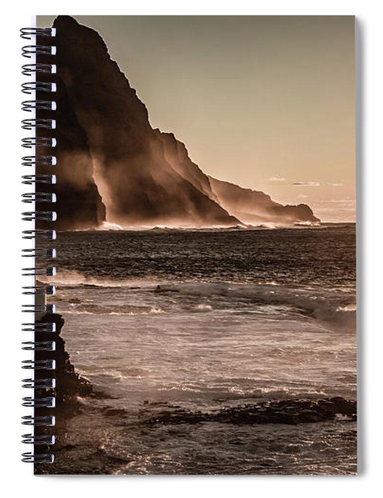 Sunset Spiral Notebook featuring the photograph Sunset on Santo Antao, Cape Verde by Lyl Dil Creations