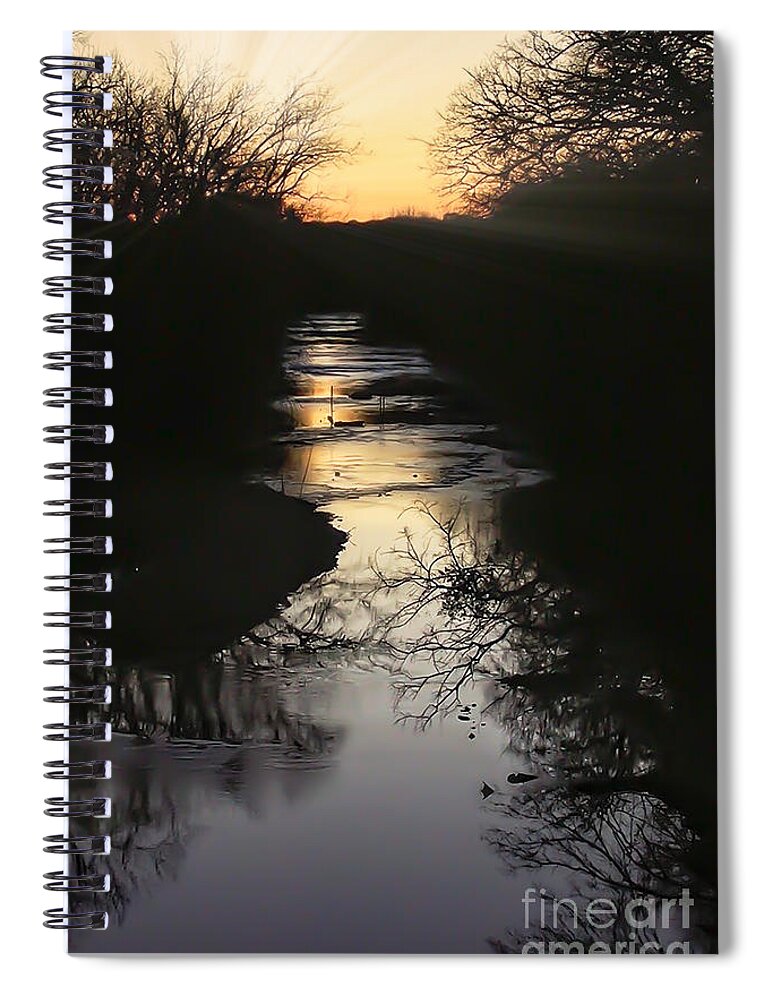 Sunset Spiral Notebook featuring the photograph Sunset on the Meramec River by Peggy Franz