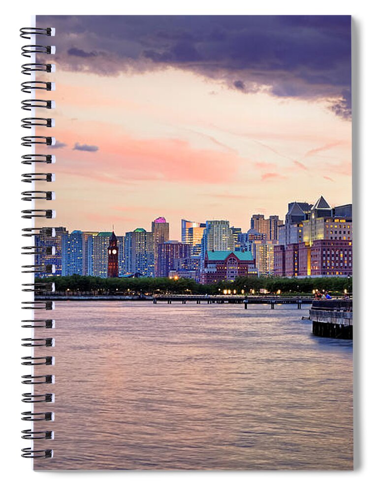 Outdoors Spiral Notebook featuring the photograph Sunset Over Jersey City, Nj by Espiegle