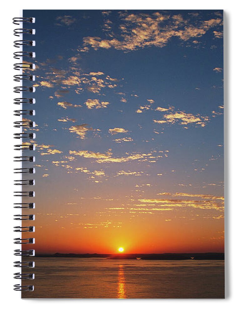 Egypt Spiral Notebook featuring the photograph Sunset Over Nile River by Frans Lemmens