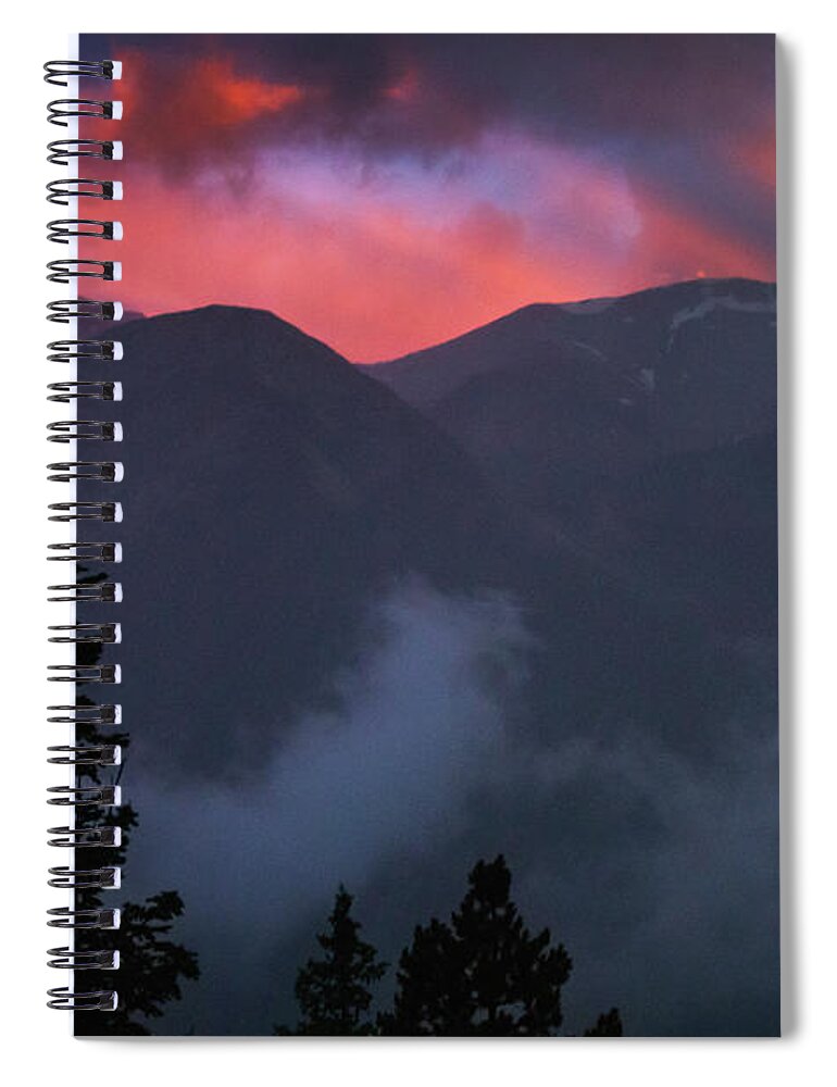 Colorado Spiral Notebook featuring the photograph Sunset Storms Over The Rockies by John De Bord