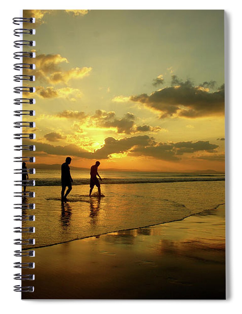 Scenics Spiral Notebook featuring the photograph Sunset Swimming by Nigel Killeen