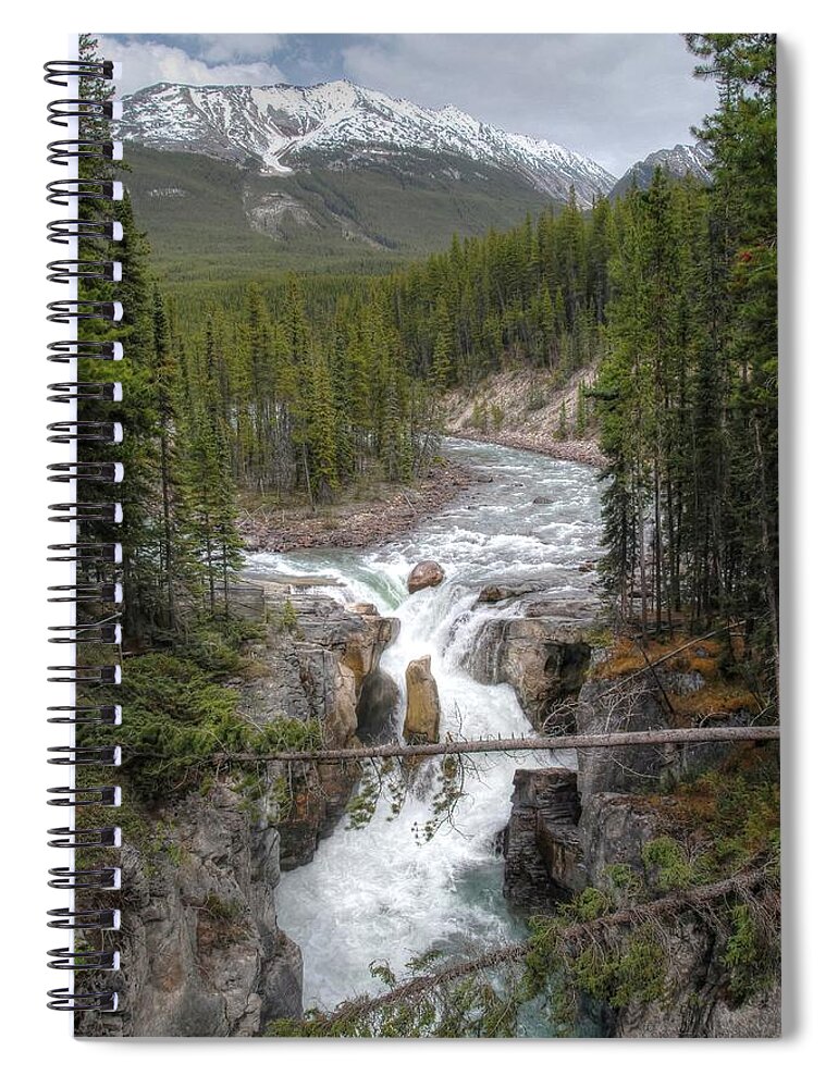 Sunwapta Spiral Notebook featuring the photograph Sunwapta Falls, Jasper N.P. Alberta, Canada by Dyle Warren