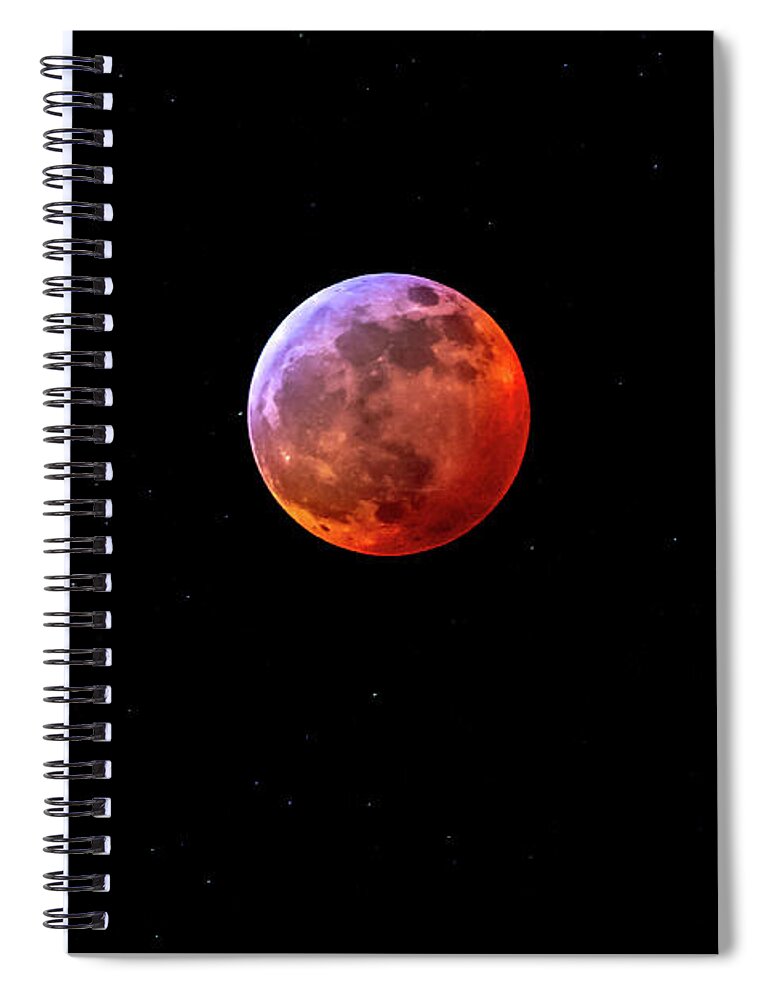 Moon Spiral Notebook featuring the photograph Super Blood Wolf Moon by Allin Sorenson