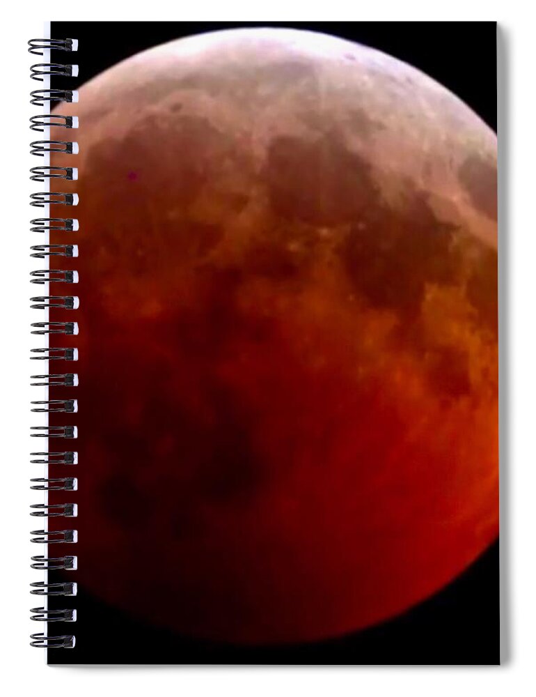 Lunar Eclipse Spiral Notebook featuring the photograph Super Blood Wolf Moon by Chris Montcalmo