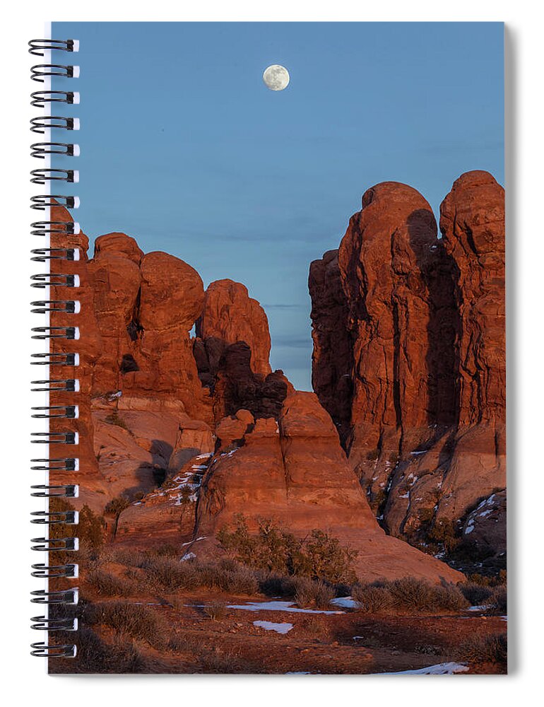 Moab Spiral Notebook featuring the photograph Super Moonrise at Garden Of Eden by Dan Norris