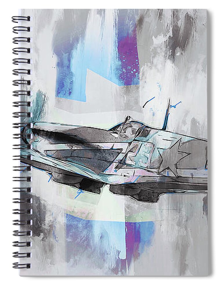 Spitfire Spiral Notebook featuring the painting Supermarine Spitfire - 37 by AM FineArtPrints