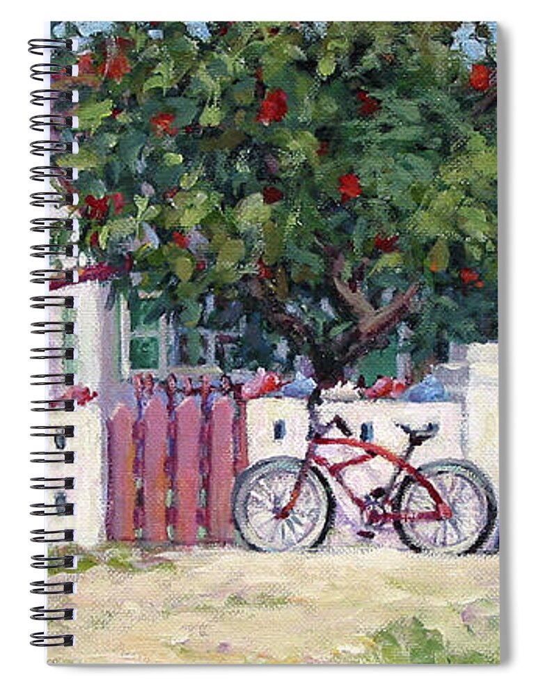 Bicycle Spiral Notebook featuring the painting Suppertime by L Diane Johnson