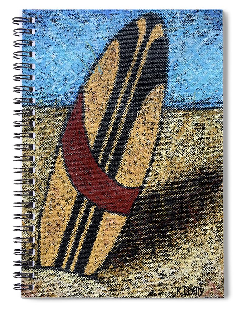 Surfboard Spiral Notebook featuring the painting Surfboard's Ready by Karla Beatty
