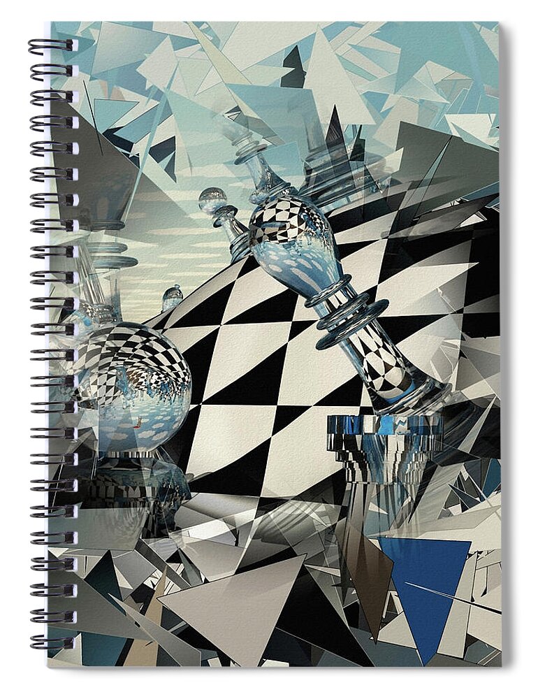 3d Rendering Spiral Notebook featuring the digital art Surreal Chess by Bruce Rolff