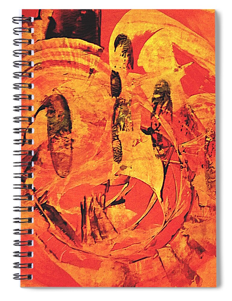 Orange Spiral Notebook featuring the painting Sweep by 'REA' Gallery