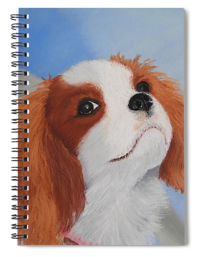 Dog Spiral Notebook featuring the pastel Sweet Lily by Carol Corliss