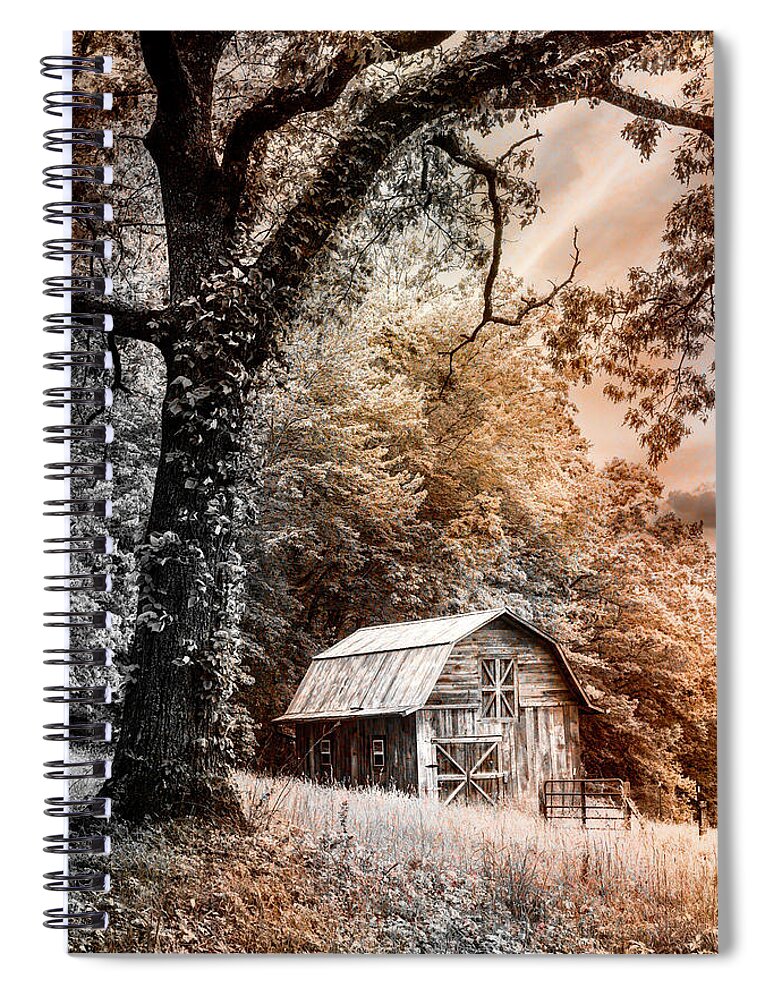 Appalachia Spiral Notebook featuring the photograph Sweet Sweet Country in Sepia Tones by Debra and Dave Vanderlaan