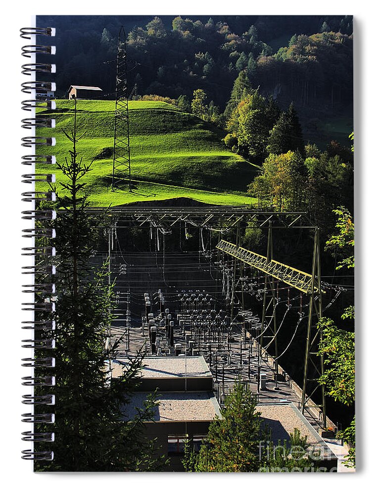 Power Station Spiral Notebook featuring the photograph Swiss Power - Swiss Pastoral by Steve Ember