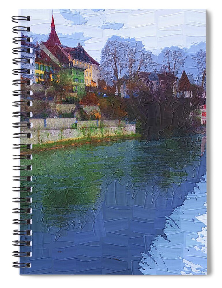 River Spiral Notebook featuring the photograph Swiss Waterfall by Chuck Shafer