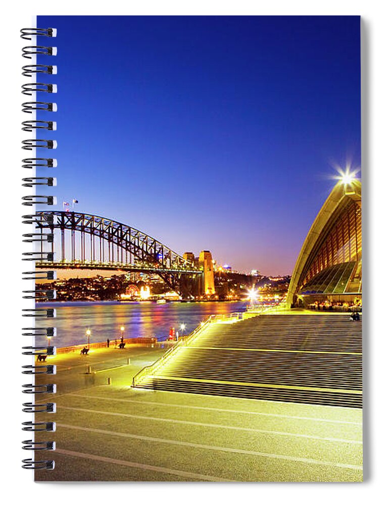 Built Structure Spiral Notebook featuring the photograph Sydney Harbour Bridge And The Sydney by Scott E Barbour