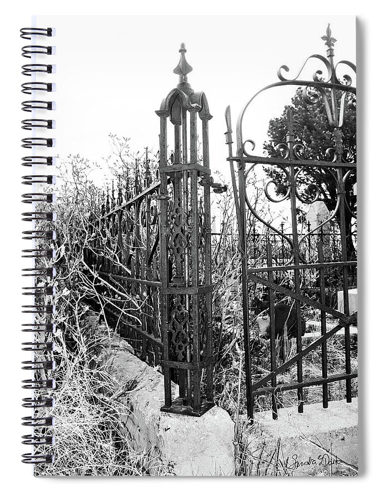 Black & White Photo Spiral Notebook featuring the photograph Sylvester in Cemetery by Sandra Dalton