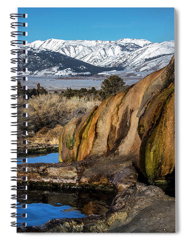  Spiral Notebook featuring the photograph Travertine hot spring by John T Humphrey
