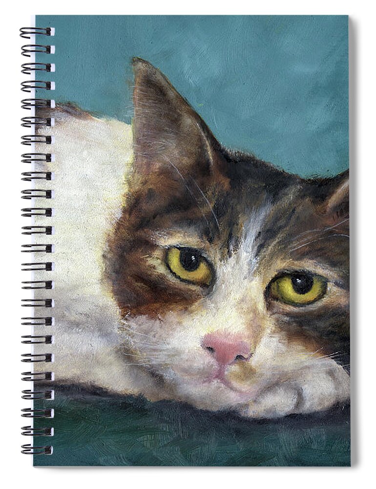 Cat Spiral Notebook featuring the painting Taco by Nancy Strahinic
