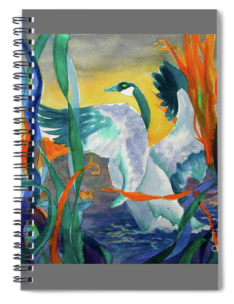 Painting Spiral Notebook featuring the painting Take Off by Kathy Braud