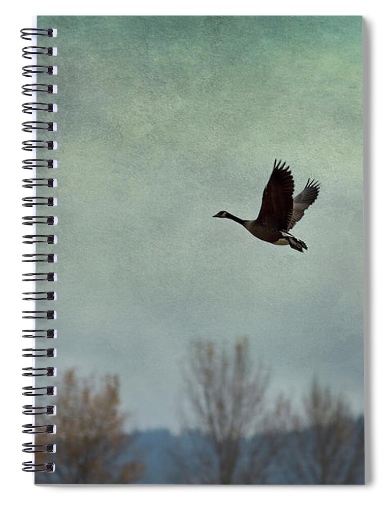 Geese Spiral Notebook featuring the photograph Taking Flight by Belinda Greb