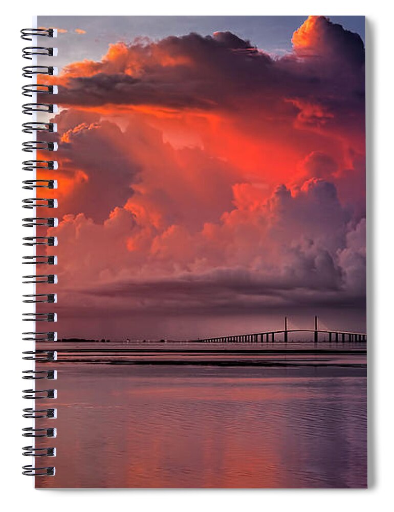 Weather Spiral Notebook featuring the photograph Tampa Bay Storm by Marvin Spates