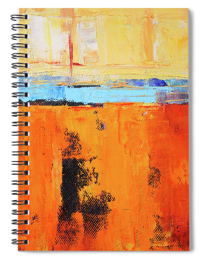 Tangerine Abstract Spiral Notebook featuring the painting Tangerine Summer by Nancy Merkle
